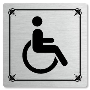 WC invalidé, 118x118mm, stříbrná, Nebraska